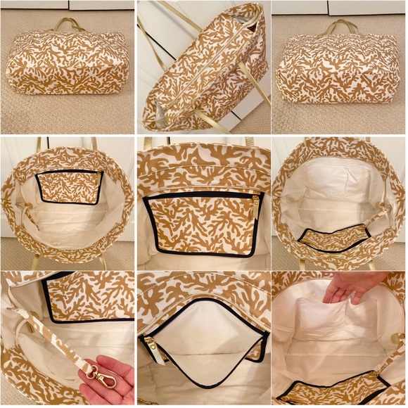 RARE NWOT Lilly Pulitzer Resort Tote Natural Treasure - Picture 12 of 14